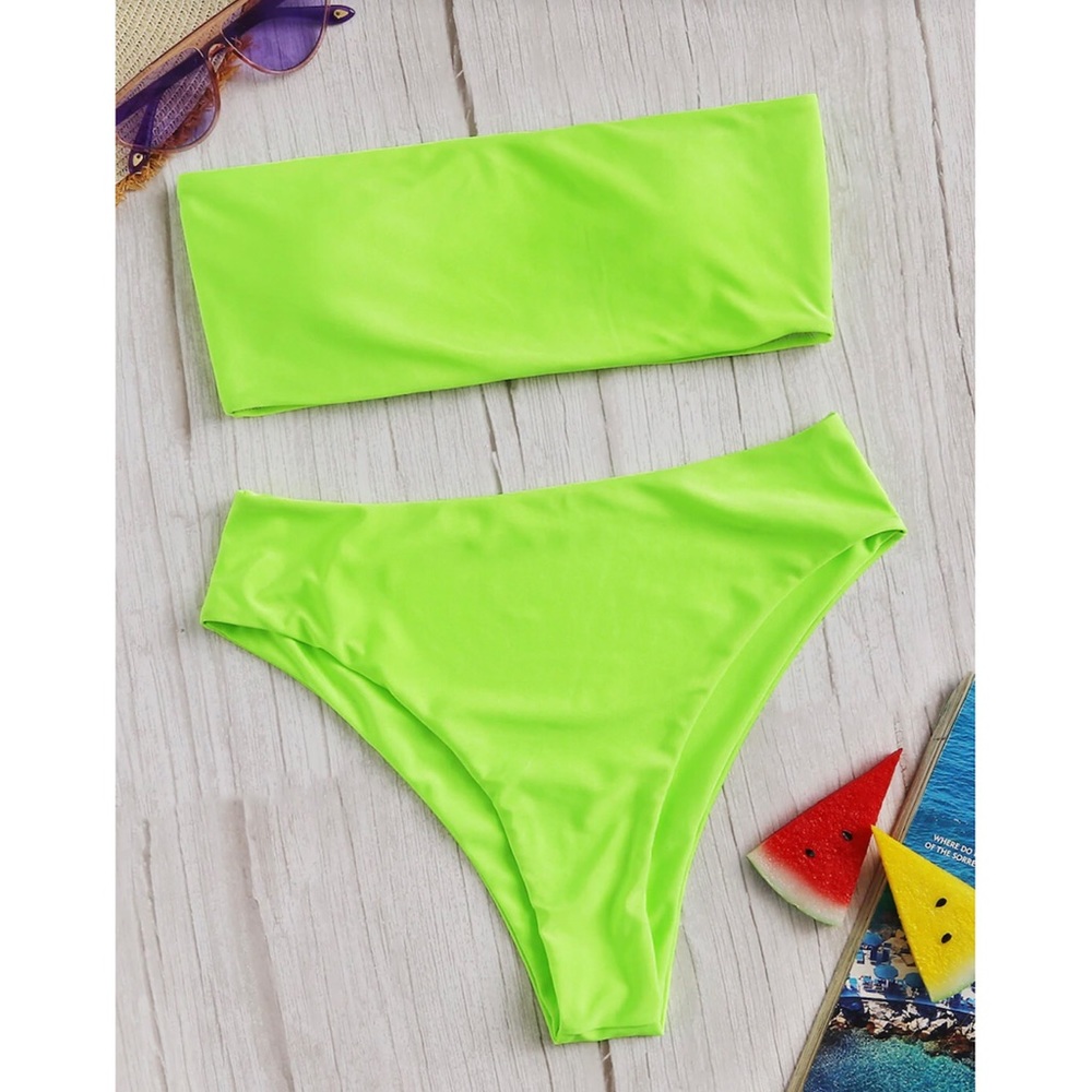 Neon Green Bandeau Bikini